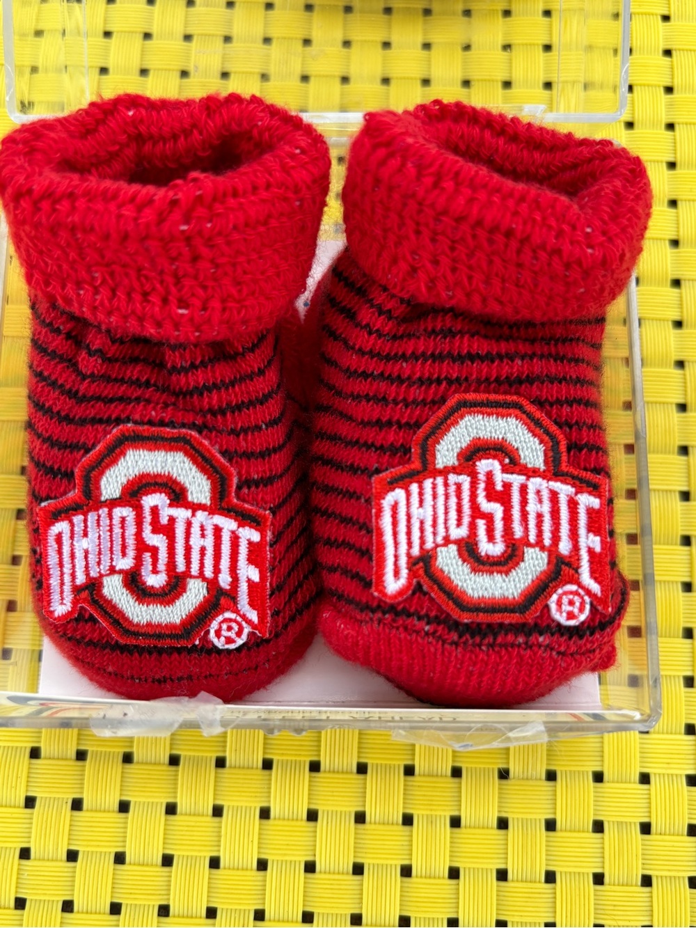 Ohio State Two Feet Ahead Newborn Booties, New